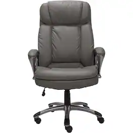 Serta - Big and Tall Bonded Leather Executive Chair - Gray