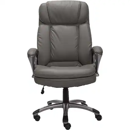 Front. Serta - Big and Tall Bonded Leather Executive Chair - Gray.
