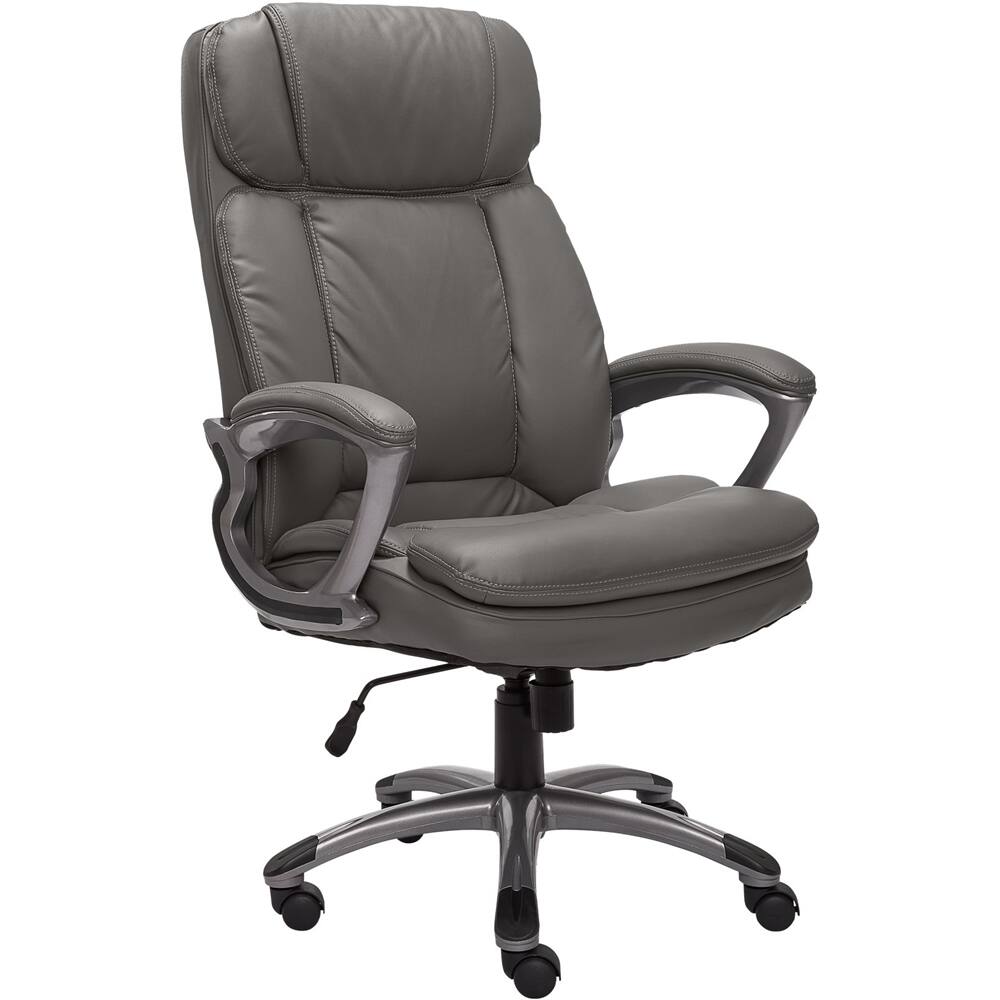 Left. Serta - Big and Tall Bonded Leather Executive Chair - Gray.