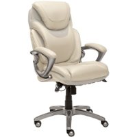 Serta - AIR Bonded Leather Executive Chair - Cream - Front_Zoom
