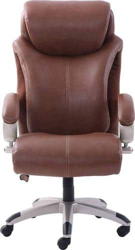 Serta - Big and Tall 5-Pointed Star Bonded Leather Executive Chair - Chestnut Brown