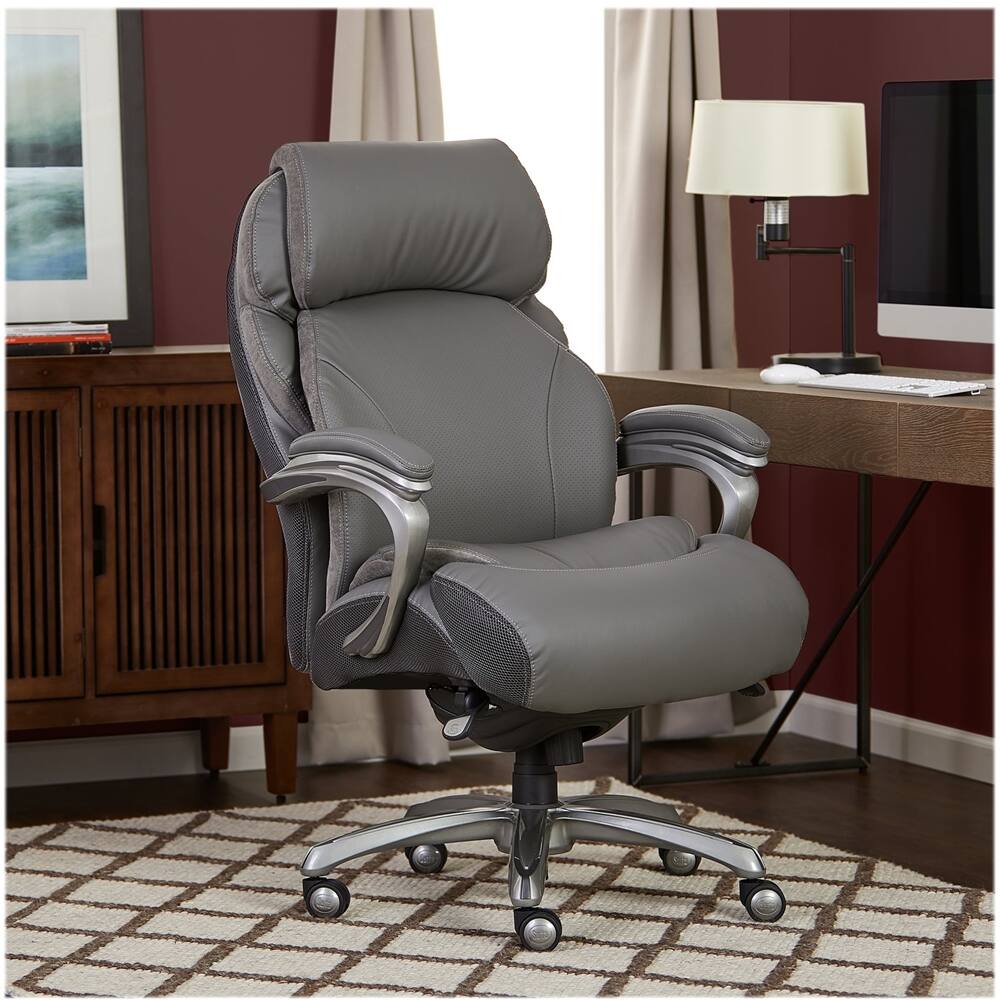 Best Buy Serta Big and Tall Bonded Leather Executive Chair Gray CHR10053A