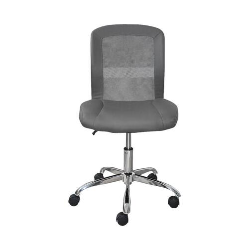 Essentials Computer Chair Productivity Gray - Serta: Upholstered, Adjustable, Faux Leather & Mesh Office Seating