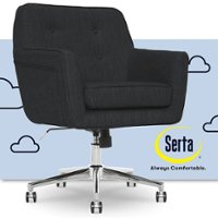 Serta - Ashland Memory Foam & Twill Fabric Home Office Chair - Charcoal Charm - Front_Zoom
