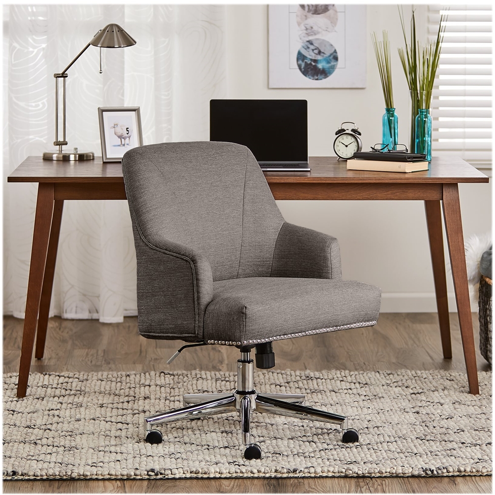 Serta - Leighton Modern Fabric & Memory Foam Home Office Chair