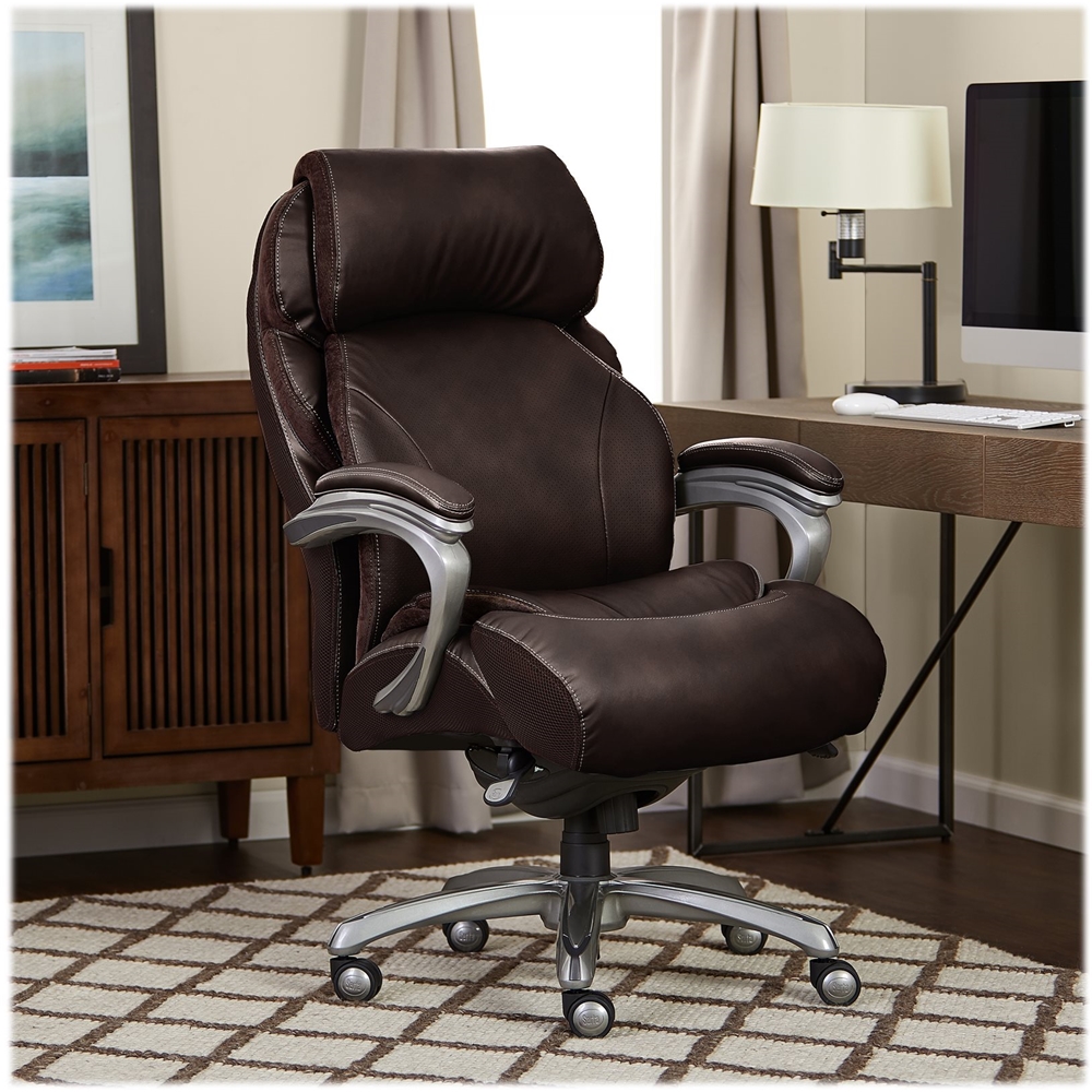 Serta Big And Tall Bonded Leather Executive Chair Brown Chr10053b Best Buy