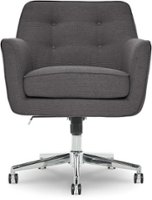 Serta - Ashland Memory Foam & Twill Fabric Home Office Chair - Graphite - Front_Zoom