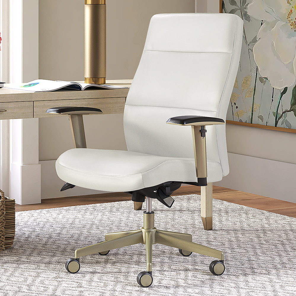 Angle View: La-Z-Boy - Baylor Modern Bonded Leather Executive Chair - White