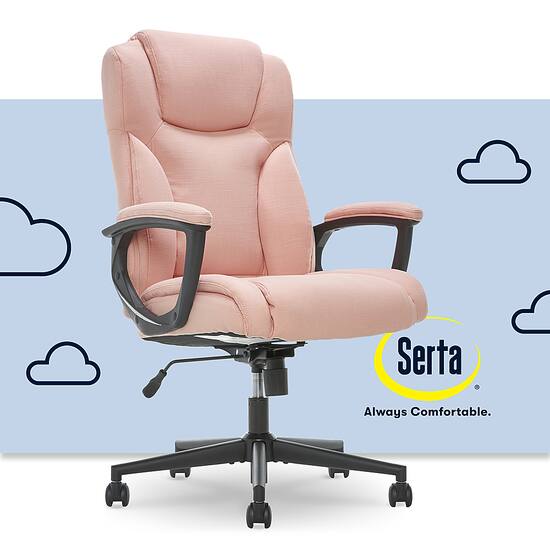 Serta Hannah Upholstered Executive Office Chair with Headrest Pillow Soft  Plush Beige 43670 - Best Buy