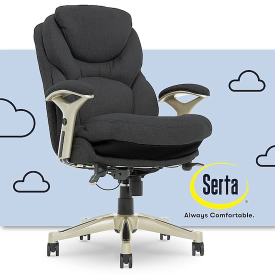 Serta Upholstered Back in Motion Health Wellness Manager Office