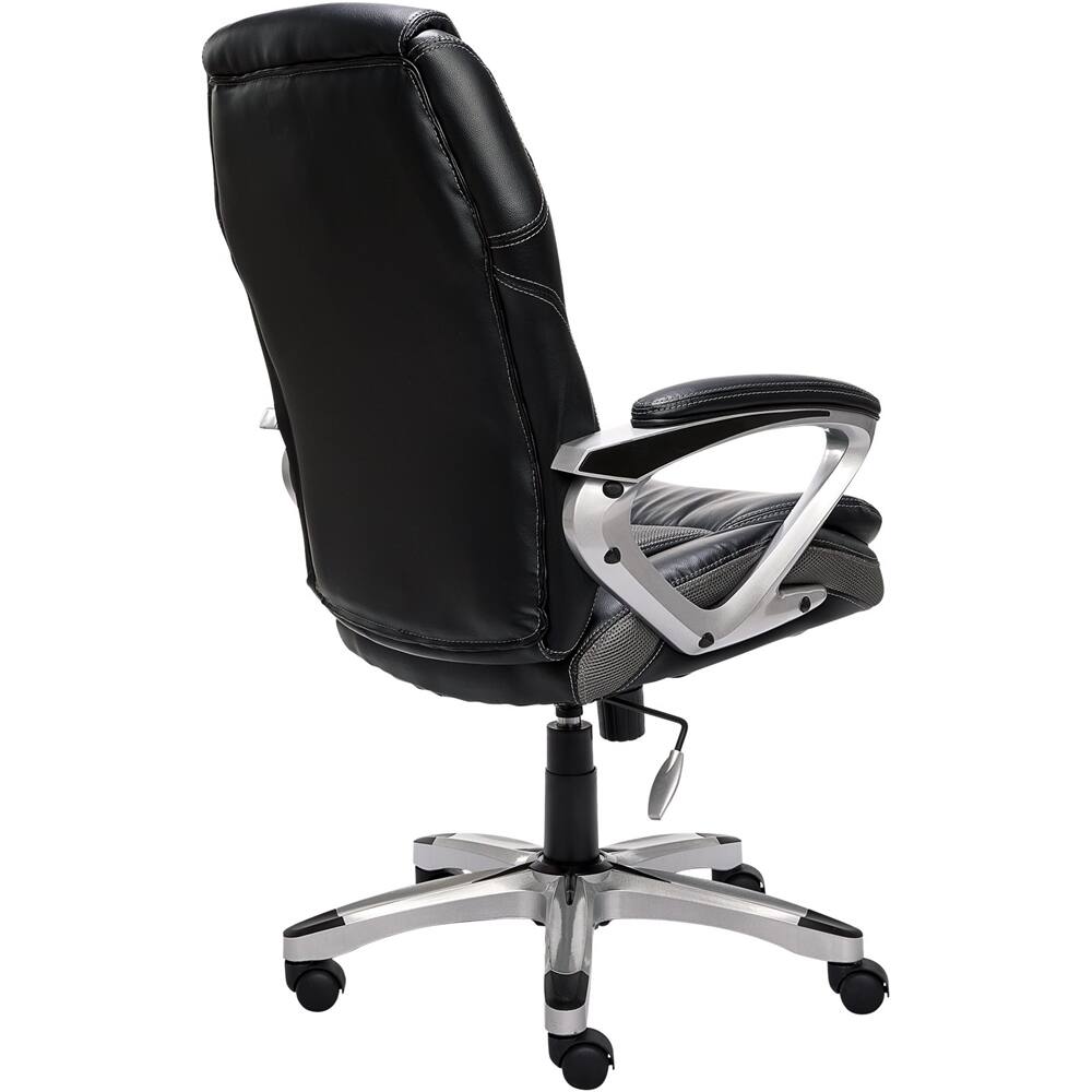 Alt View 11. Serta - Executive Office Chair with Ergonomic Lumbar Support Padded Arms Modern Computer Chair Swivel Leather and Mesh - Gray.