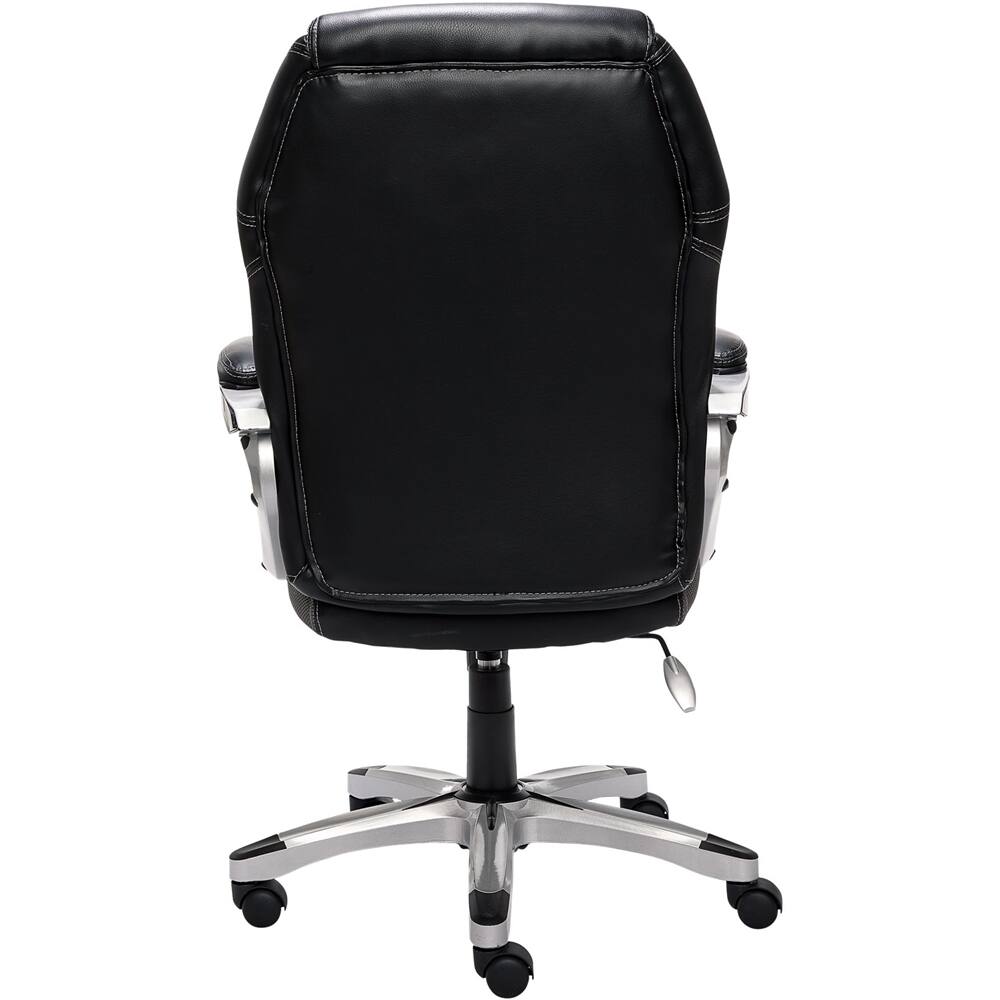 Alt View 12. Serta - Executive Office Chair with Ergonomic Lumbar Support Padded Arms Modern Computer Chair Swivel Leather and Mesh - Gray.
