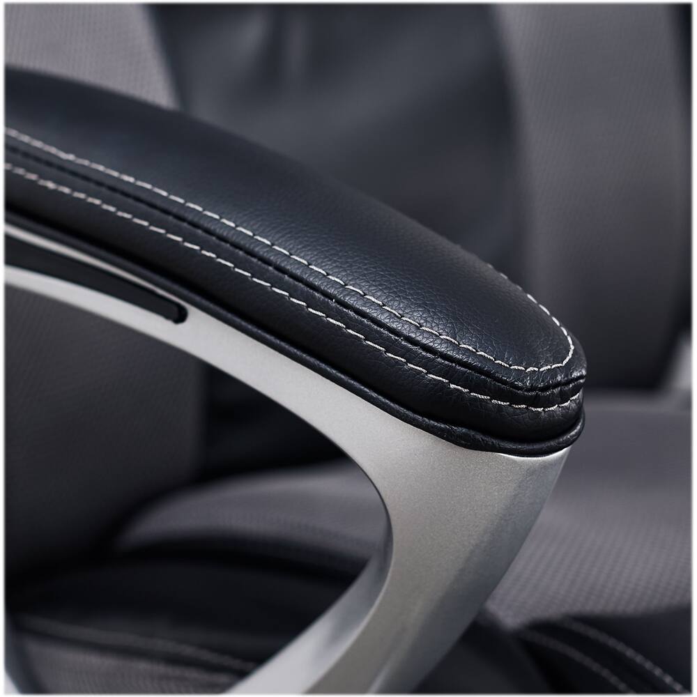 Alt View 16. Serta - Executive Office Chair with Ergonomic Lumbar Support Padded Arms Modern Computer Chair Swivel Leather and Mesh - Gray.