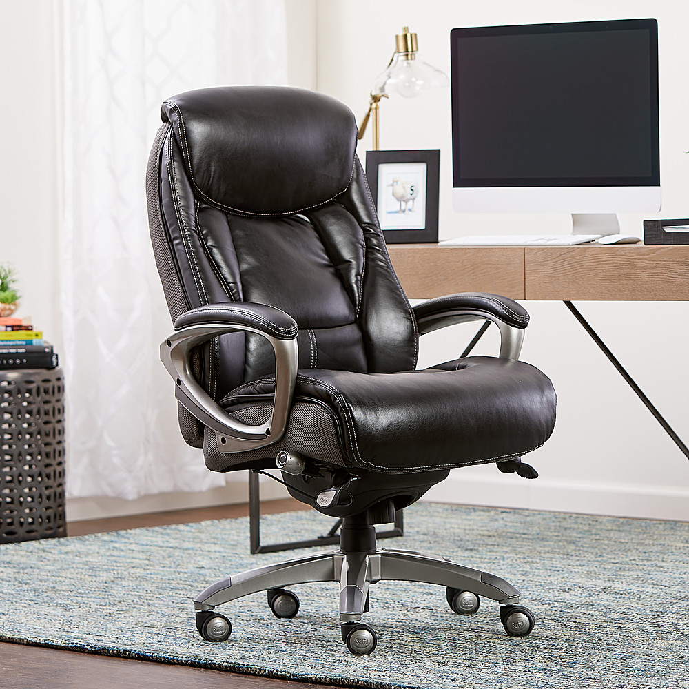 Best Buy: Serta Lautner Executive Office Chair Black with White Mesh  Accents 44942