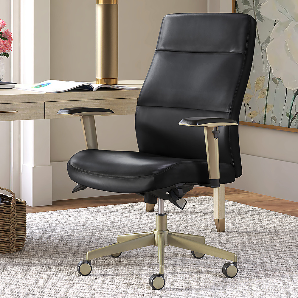 Angle View: La-Z-Boy - Baylor Modern Bonded Leather Executive Chair - Black