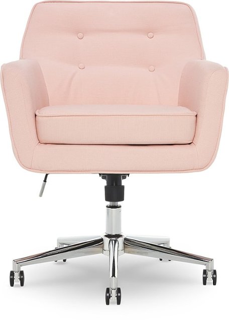 Serta Ashland Memory Foam & Twill Fabric Home Office Chair Blush Pink  47140C - Best Buy