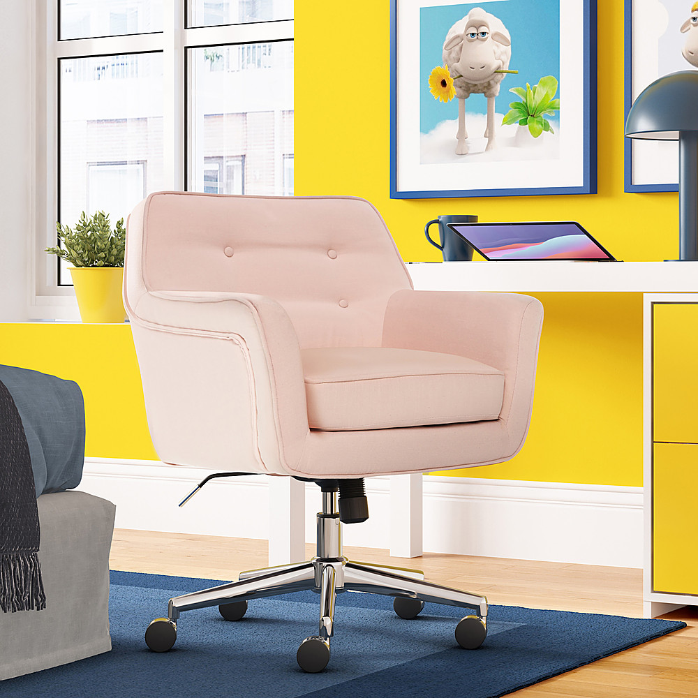 Serta Ashland Upholstered Office Chair, Blush Pink