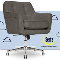 Serta - Ashland Bonded Leather & Memory Foam Home Office Chair - Gray - Front_Zoom