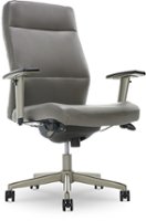La-Z-Boy - Baylor Modern Bonded Leather Executive Chair - Gray - Bonded Leather - Front_Zoom