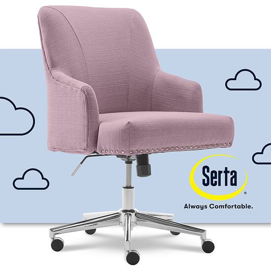 Serta Leighton Modern Memory Foam & Twill Fabric Home Office Chair Lilac  47925D - Best Buy