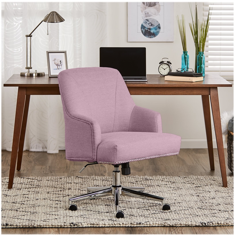 Serta Leighton Modern Memory Foam & Twill Fabric Home Office Chair Lilac  47925D - Best Buy