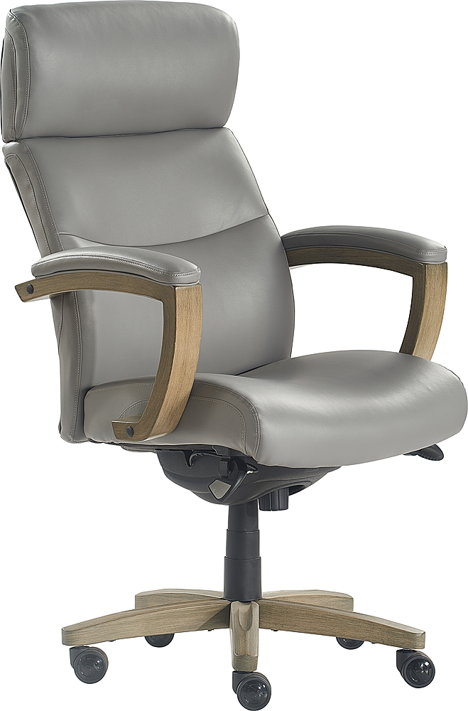 Angle View: La-Z-Boy - Greyson Modern Faux Leather Executive Chair - Gray