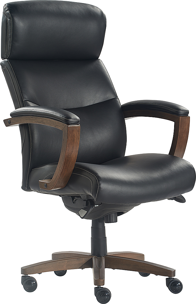 Angle View: La-Z-Boy - Greyson Modern Faux Leather Executive Chair - Black