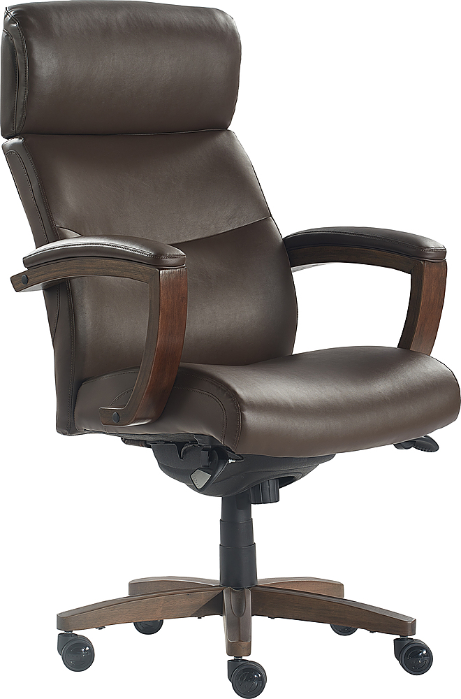 Angle View: La-Z-Boy - Greyson Modern Faux Leather Executive Chair - Brown