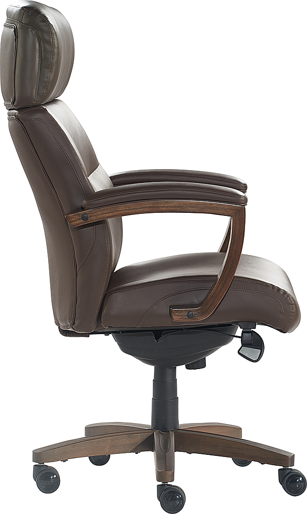 Left View: La-Z-Boy - Sutherland Bonded Leather Office Chair - Gray
