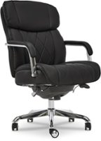 La-Z-Boy - Comfort and Beauty Sutherland Diamond-Quilted Bonded Leather Office Chair - Midnight Black - Front_Zoom