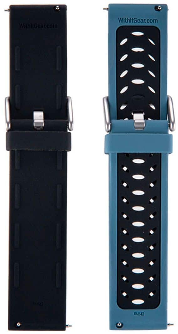 Alt View 11. WITHit - Band Kit for Samsung Galaxy Watch 46mm, Gear S3, Gear S3 Frontier, and Fossil Sport - Woven Black/Bluestone/Black.