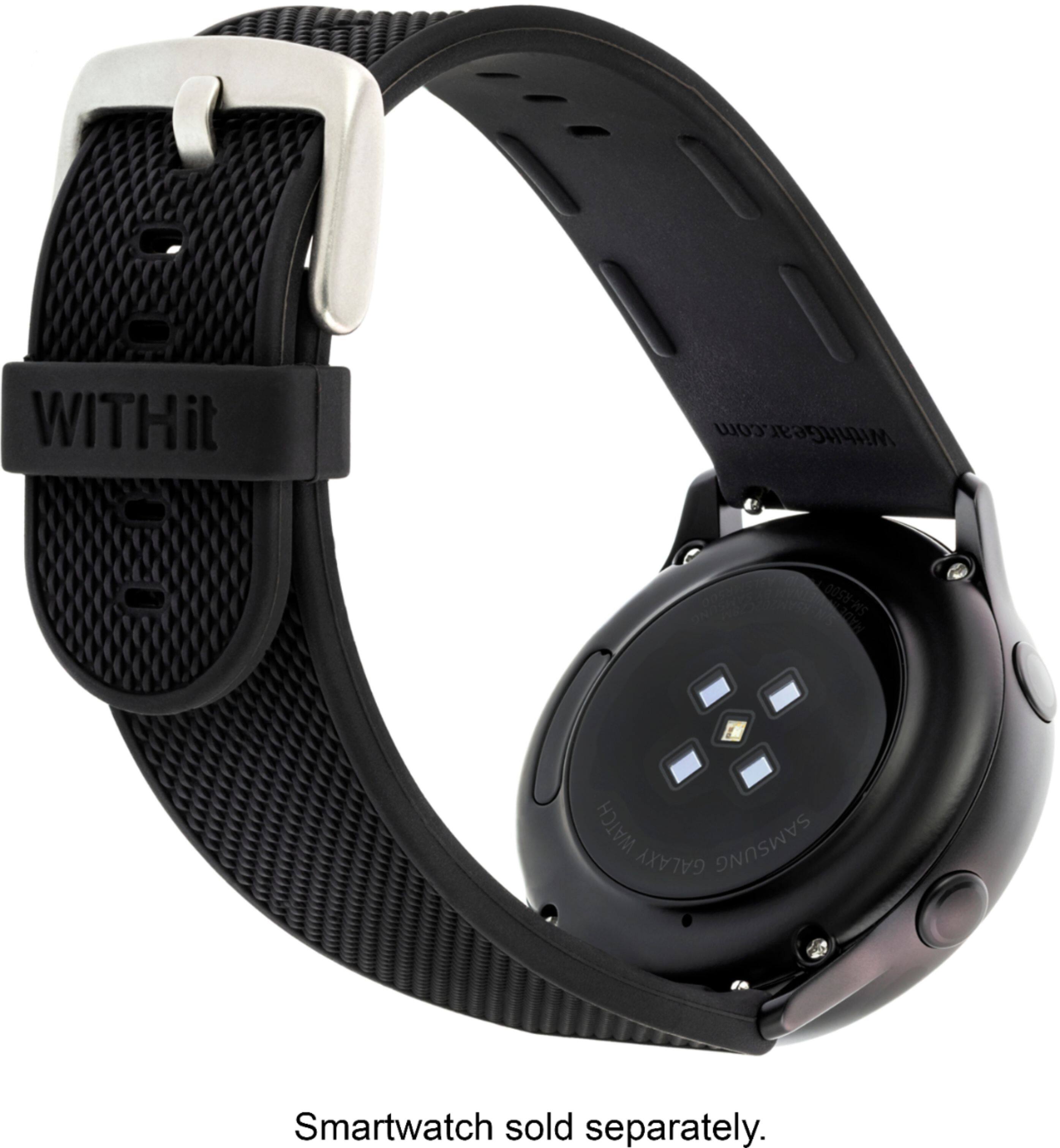 Alt View 13. WITHit - Band Kit for Samsung Galaxy Watch 46mm, Gear S3, Gear S3 Frontier, and Fossil Sport - Woven Black/Bluestone/Black.