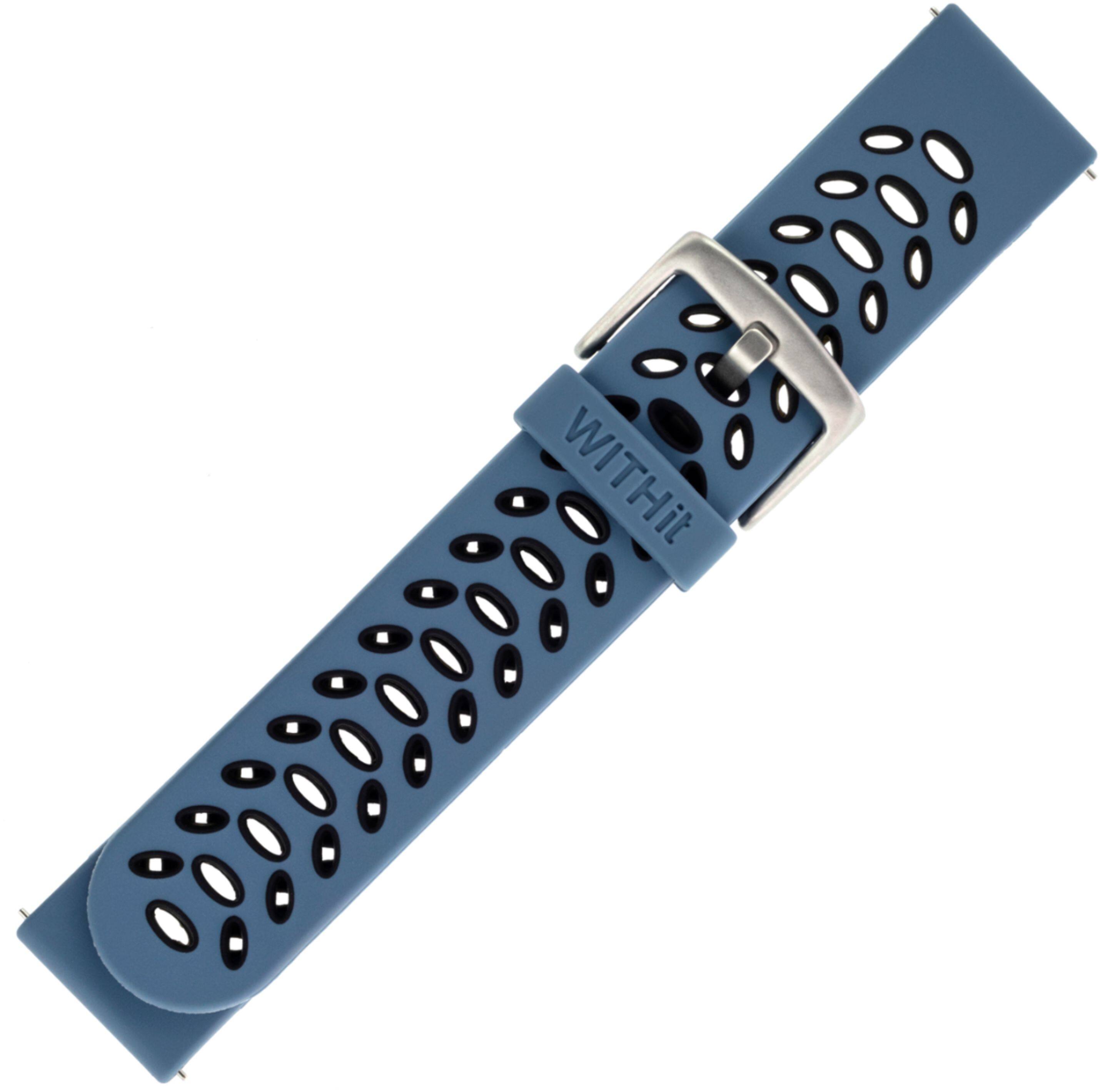 Alt View 17. WITHit - Band Kit for Samsung Galaxy Watch 46mm, Gear S3, Gear S3 Frontier, and Fossil Sport - Woven Black/Bluestone/Black.