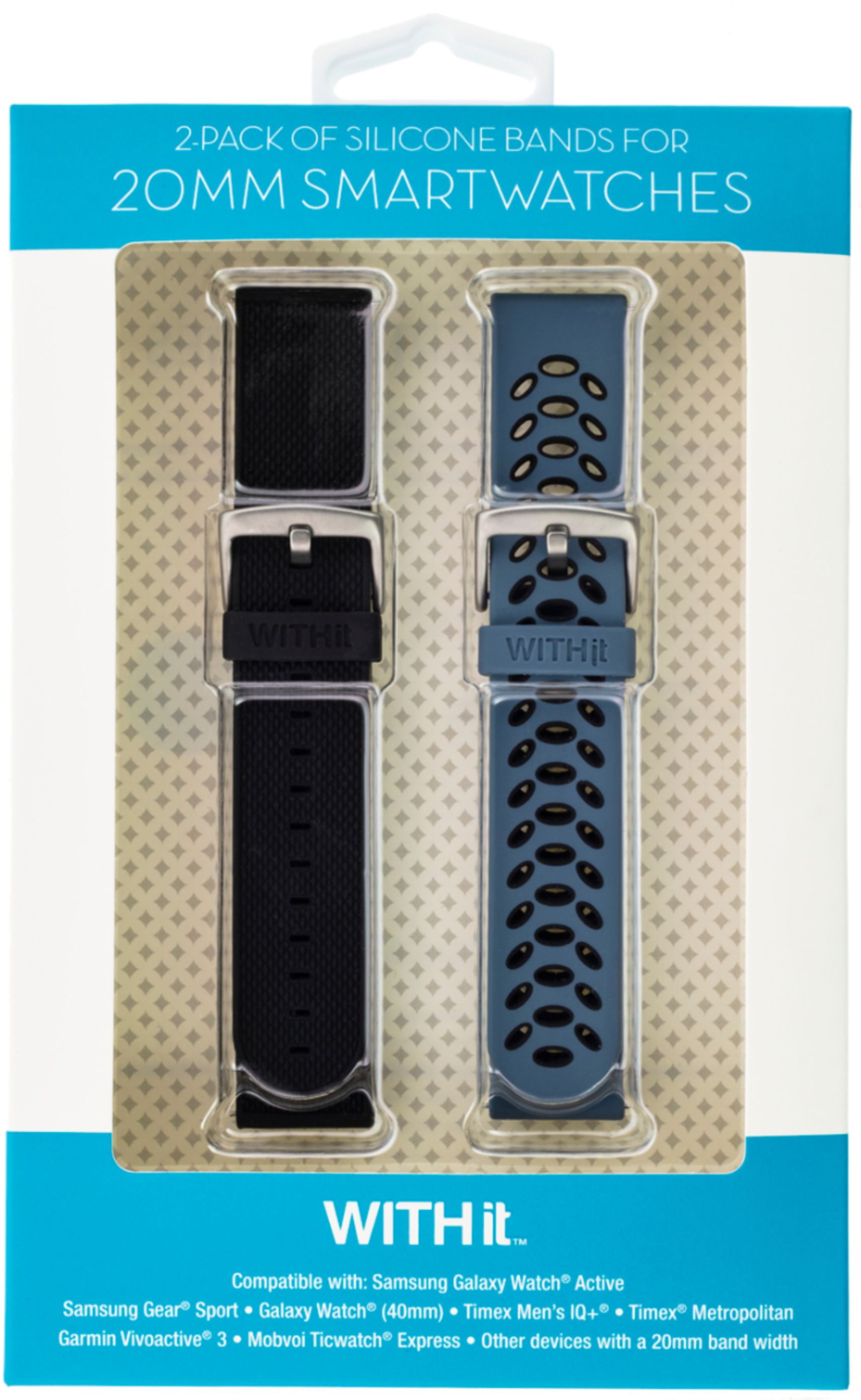 vælge Våbenstilstand Menneskelige race WITHit Band Kit for Samsung Galaxy Watch 46mm, Gear S3, Gear S3 Frontier,  and Fossil Sport Woven Black/Bluestone/Black 52374BBR - Best Buy
