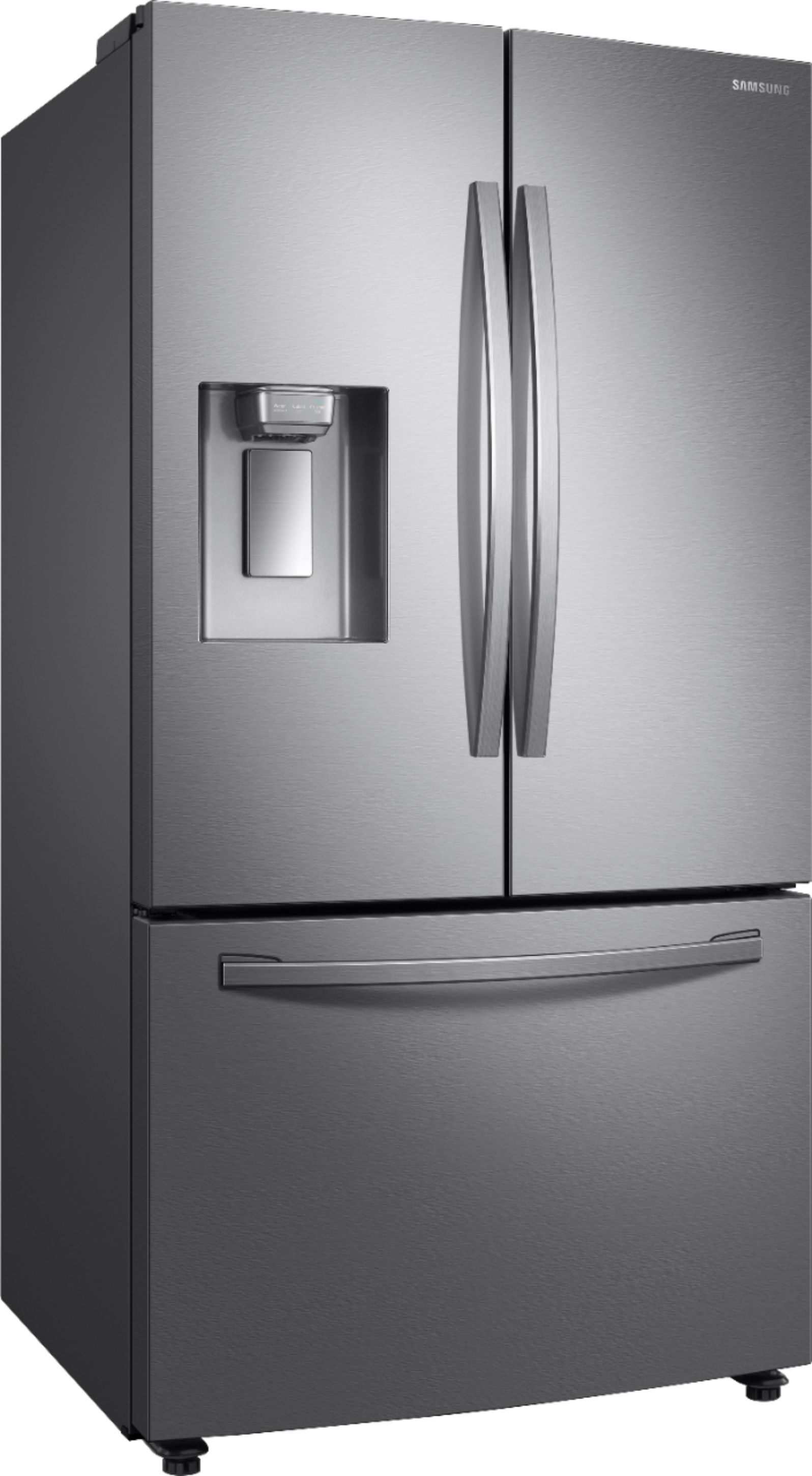 Angle View: Samsung - 28 Cu. Ft. French Door Refrigerator with CoolSelect Pantry - Stainless steel