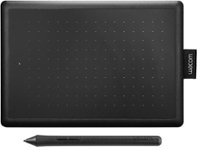 Front. Wacom - One by Wacom Student Drawing Tablet (small) – Works with Chromebook, Mac, PC - Black/Red.