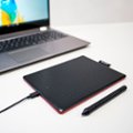 Alt View Zoom 11. One by Wacom Student Drawing Tablet (small) – Works with Chromebook, Mac, PC - Black/Red.