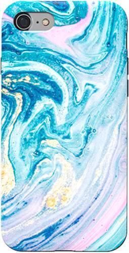 Angle. ArtsCase - StrongFit Designers Pink and Blue Marble Case for Apple® iPhone® 7 and 8 - Blue/Beige.