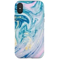 ArtsCase - StrongFit Designers Pink and Blue Marble Case for Apple® iPhone® X and XS - Blue/Beige - Angle_Zoom