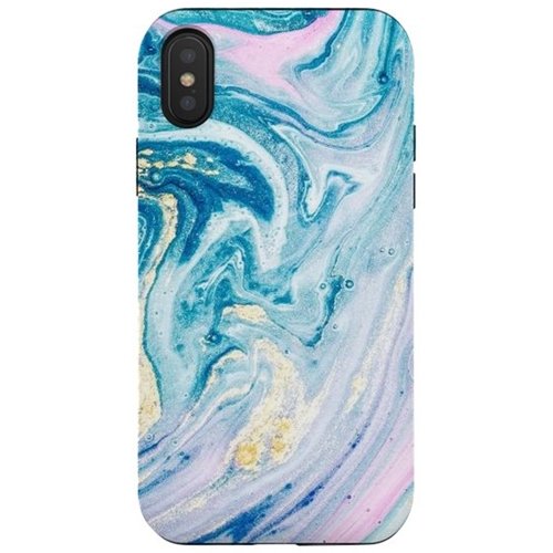 Angle Zoom. ArtsCase - StrongFit Designers Pink and Blue Marble Case for Apple® iPhone® X and XS - Blue/Beige.