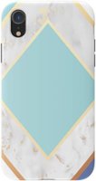 ArtsCase - StrongFit Designers Marble Geometry 004 Case for Apple® iPhone® XR - White/Green - Angle_Zoom