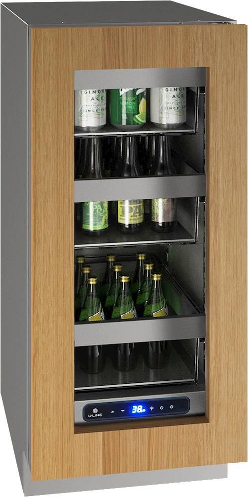 Angle. U-Line - 5 Class 72-Can Beverage Cooler - Custom Panel Ready.