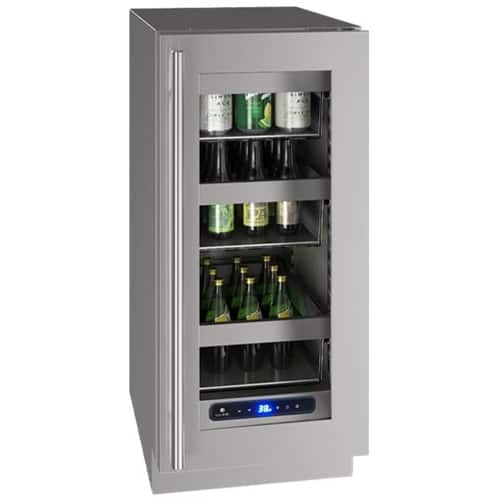 Front. U-Line - 5 Class 72-Can Beverage Cooler - Stainless Steel.