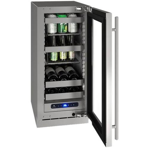 Left. U-Line - 5 Class 8-Bottle Wine Refrigerator - Stainless Steel.