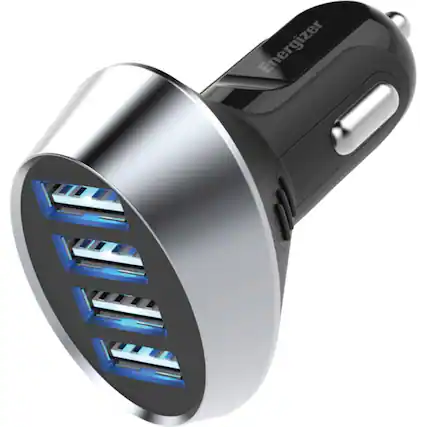Front. Energizer - Ultimate Vehicle Charger - Silver/Black.