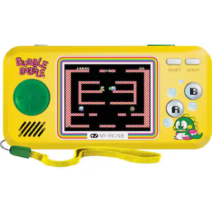 Front. My Arcade - BUBBLE BOBBLE Pocket Player - Yellow/Green. - E (Everyone)