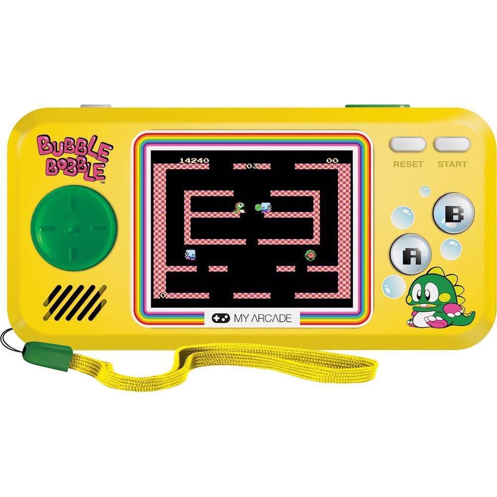 Front. My Arcade - BUBBLE BOBBLE Pocket Player - Yellow/Green. - E (Everyone)