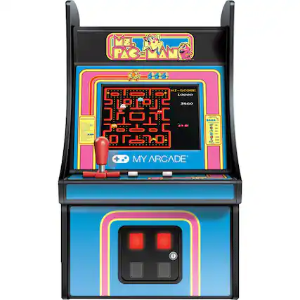 Front. My Arcade - Ms. Pac-Man Micro Player - Blue/Pink. - E (Everyone)