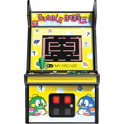Front. My Arcade - BUBBLE BOBBLE Micro Player - Yellow/Blue. - E (Everyone)
