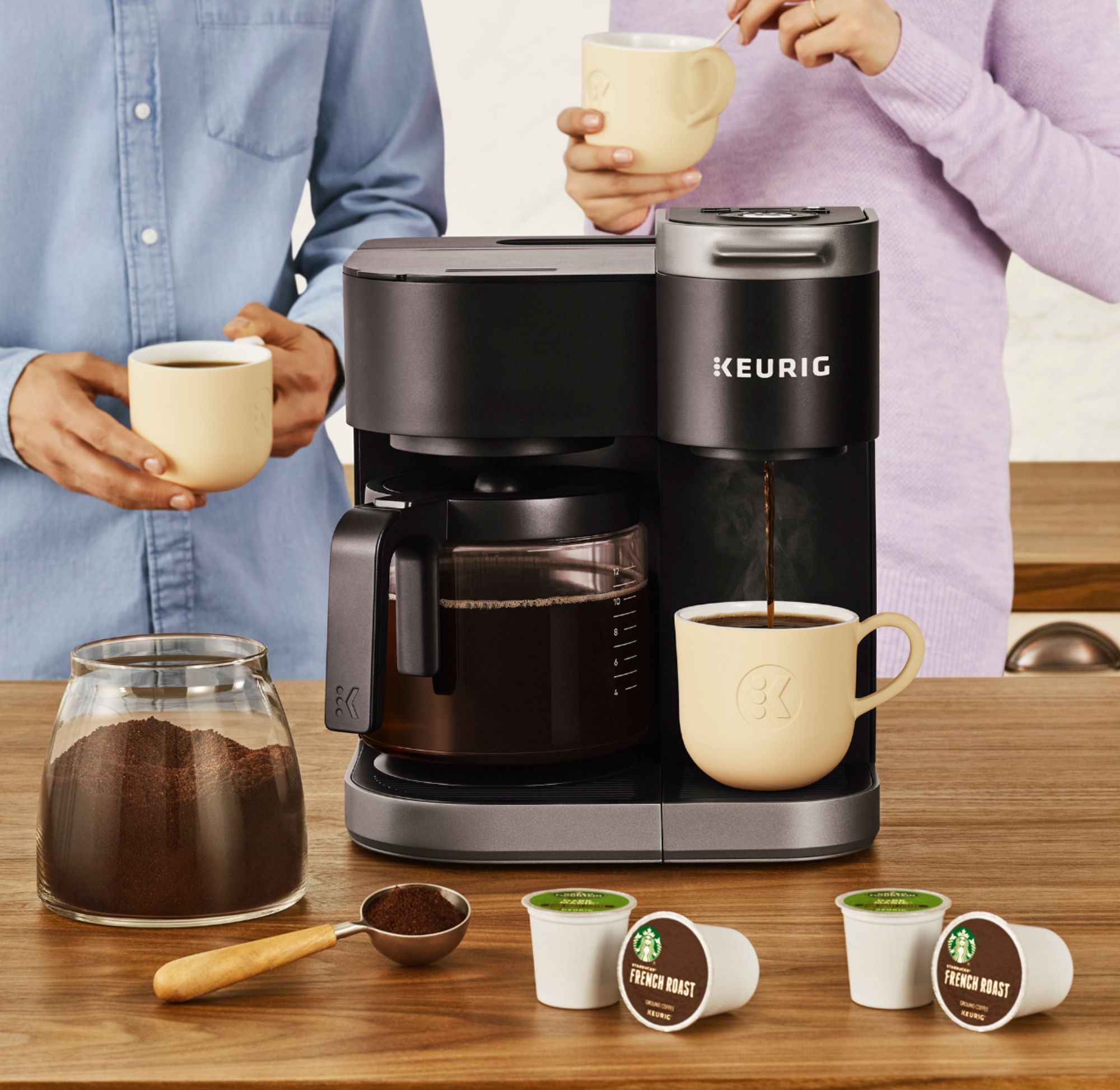 Singles Serve Coffee Makers With Milk Frother 2in1 Coffee Machine For K Cup  Pod